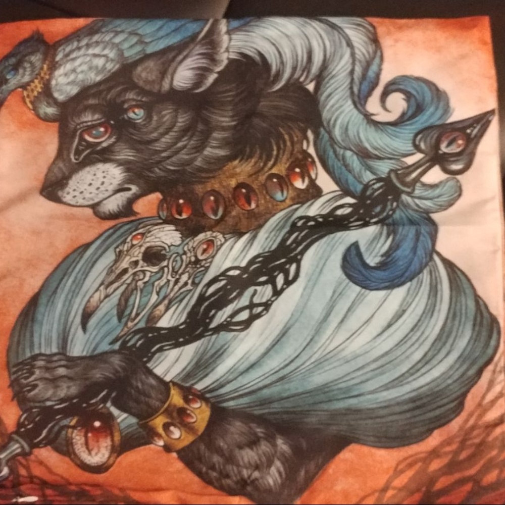 NEW OCCULT CAT BIRD WICCA PILLOW CASE